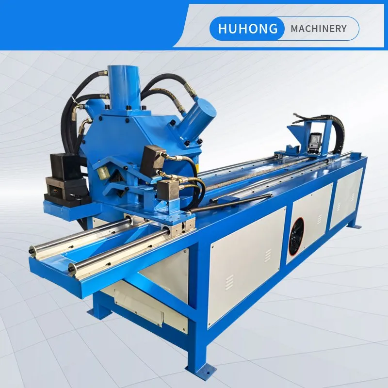 Tôle rectangulaire automatique et plaque de cisaillement de coupe, poinçonnage de trous, CVC, ligne de production automatique de brides en acier d'angle CNC